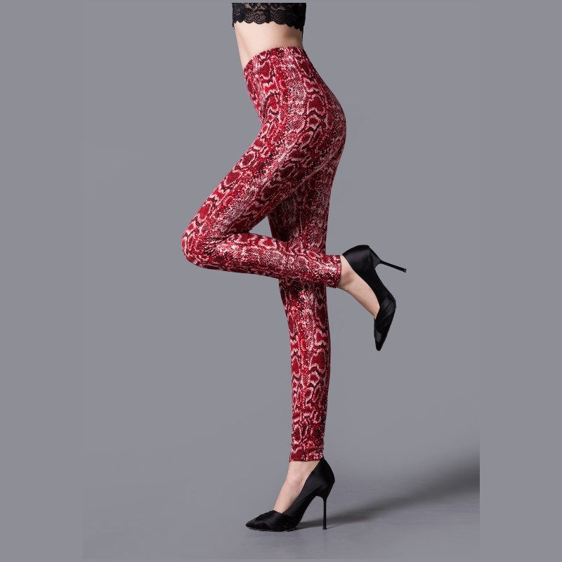 Snake Printed High-Waist Leggings - image 1