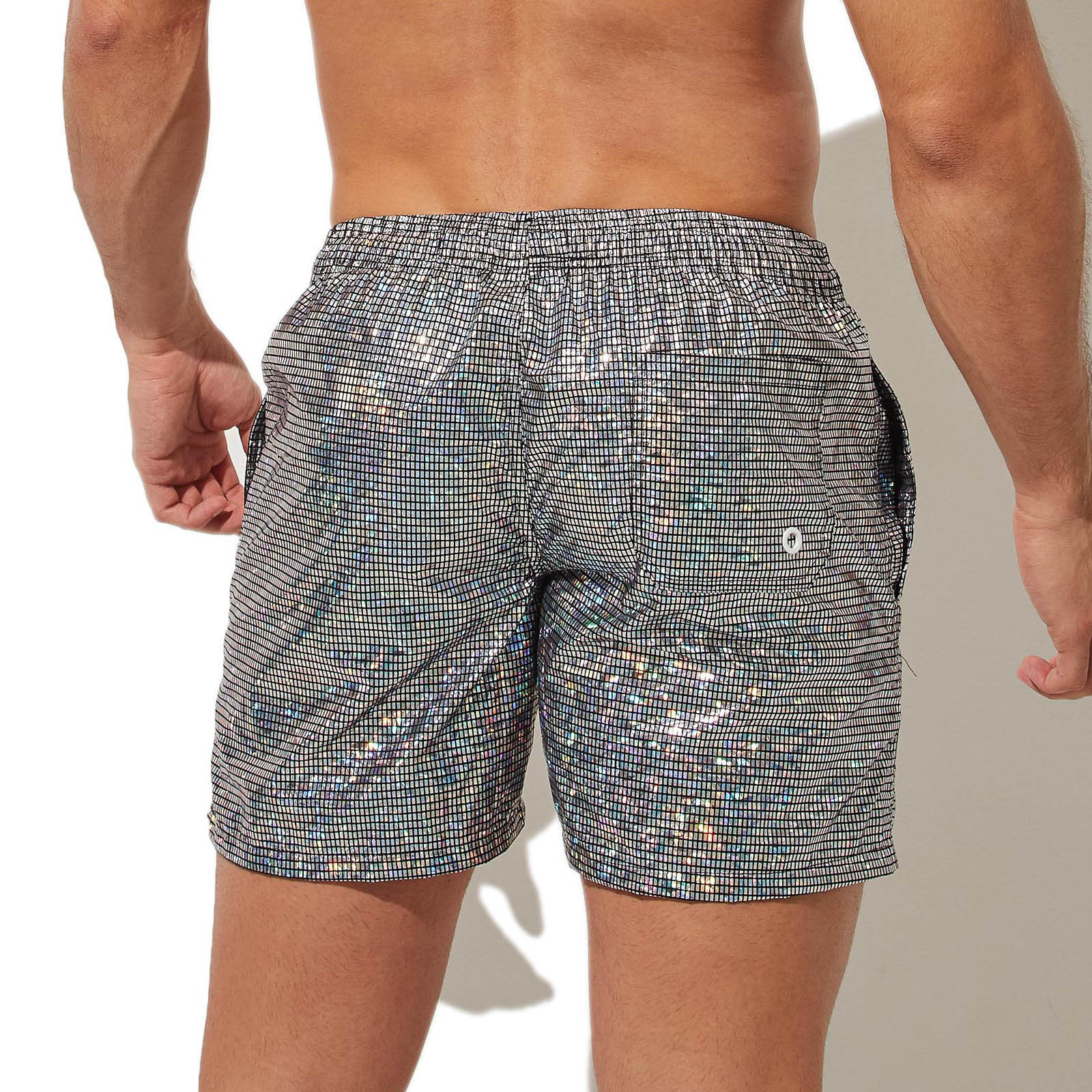 Men Shorts Wet Look Beach Pants - image 14