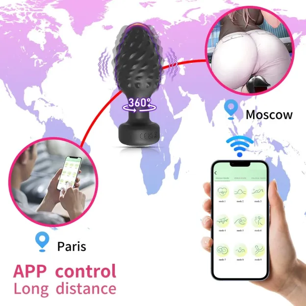 10-Mode 360° Rotating App-Controlled Anal Plug - image 2
