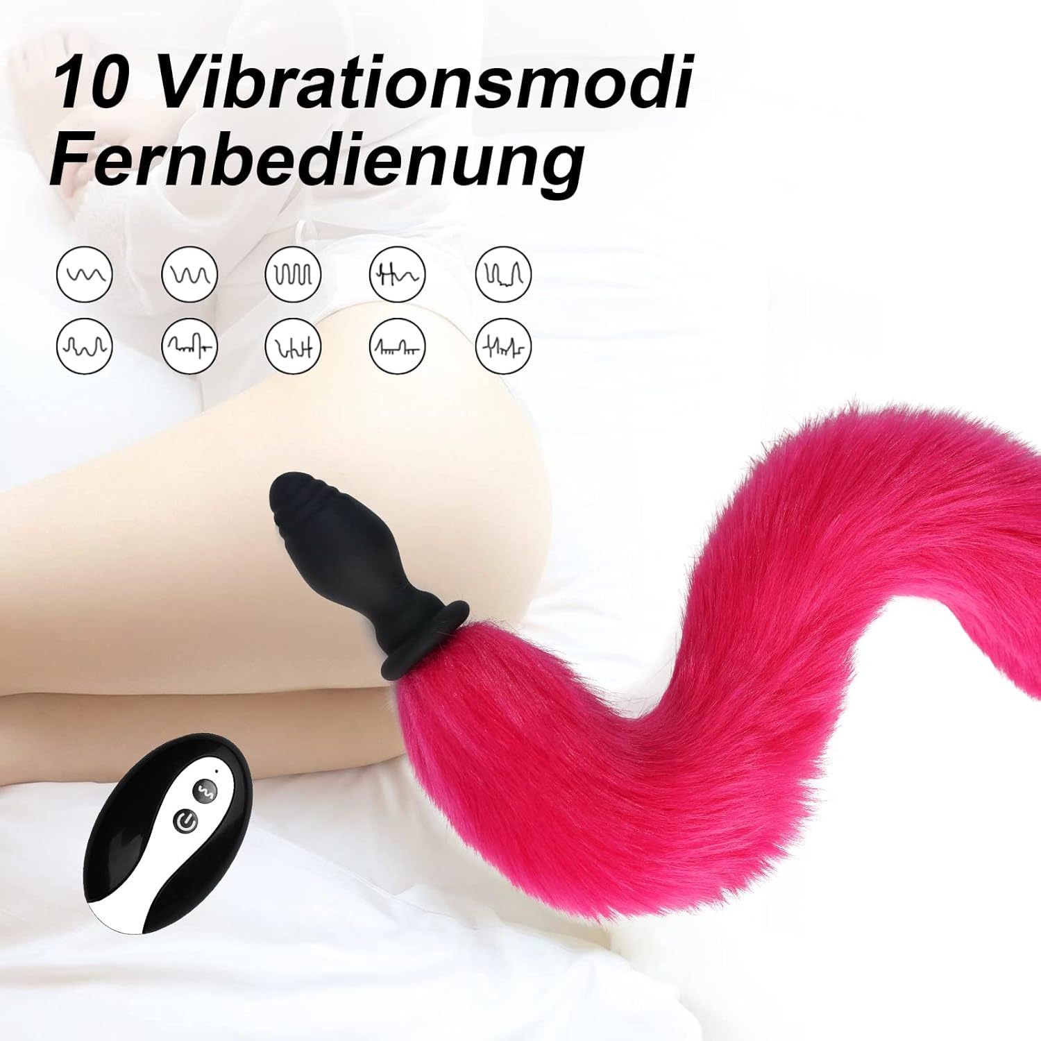 Multicolor Fox Tail Light Up Butt Plug with Remote