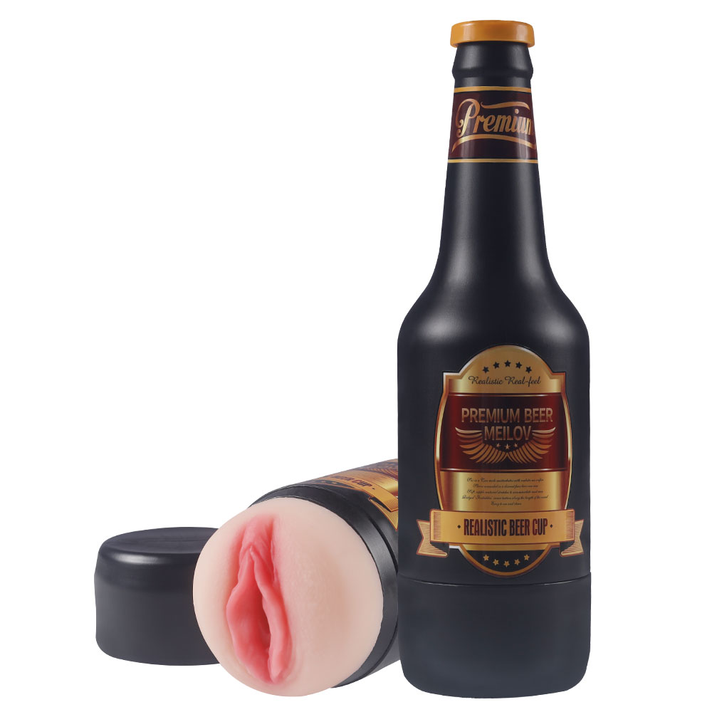 Beer Bottle Shaped Stroker Strong Sucking Handheld Pocket Pussies-WeLovePlugs