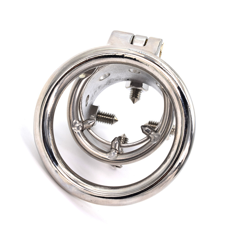 Polished Stainless Steel Chastity Cage Kali's Teeth CBT Spiked Toy-WeLovePlugs