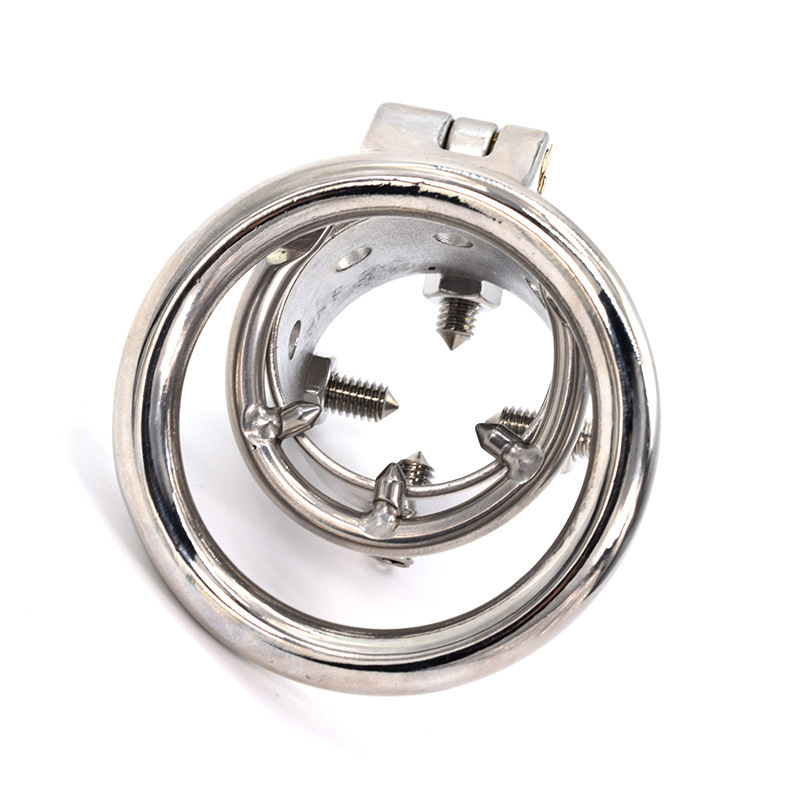 Polished Stainless Steel Chastity Cage Kali's Teeth CBT Spiked Toy-WeLovePlugs