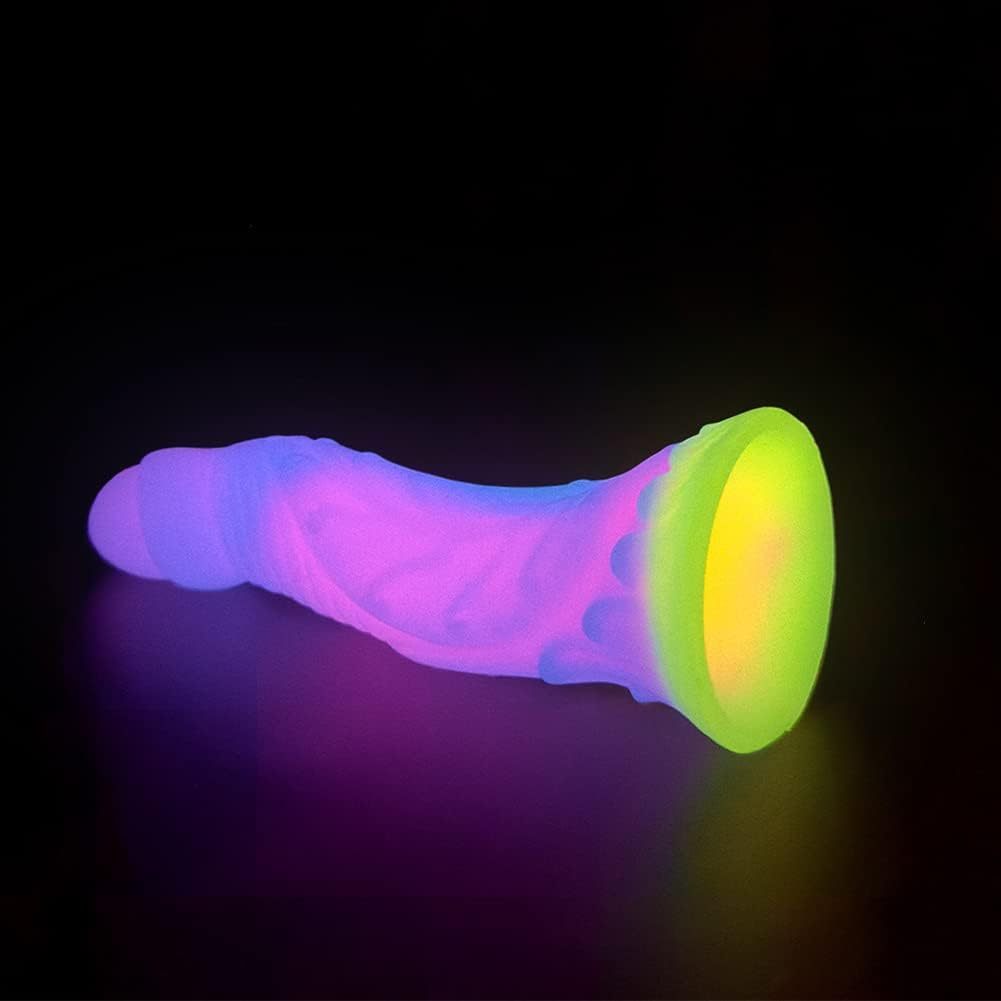 6.69'' Glow-in-the-Dark Worm Design Silicone Dildo with Suction Cup - image 1