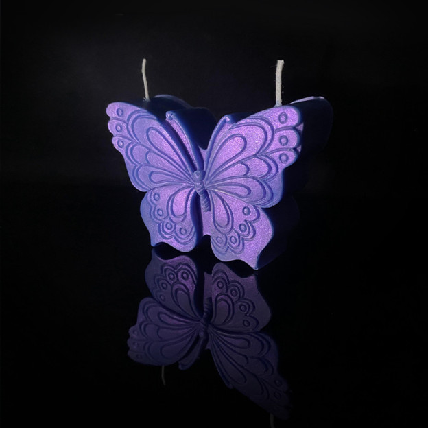Butterfly-shaped Low-temperature Candle - Purple - image 1