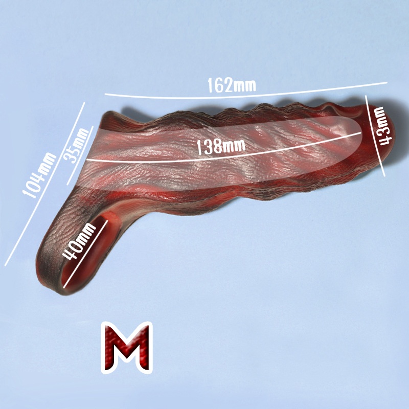 Alien Spike Sleeve – Ultra Thin Liquid Silicone Enhancer - Black & Red - M - image 4