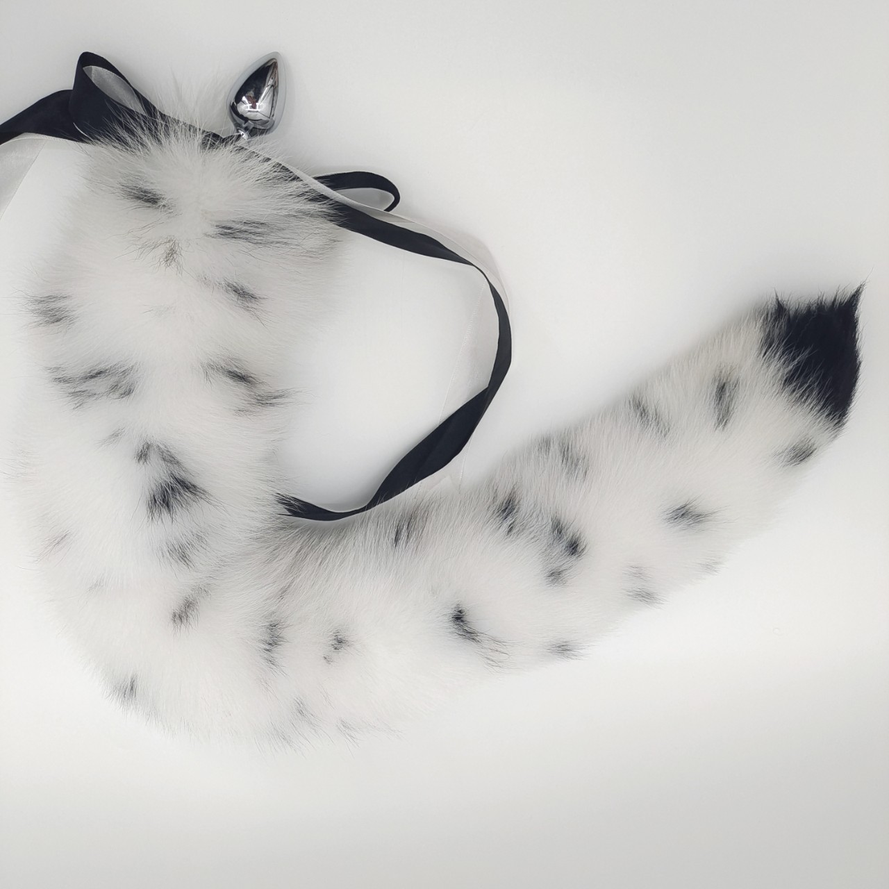 Spotted Color Handmade Detachable Plug Fox Tail - 40cm - 40 cm Tail · 4.0 cm Plug - image 3