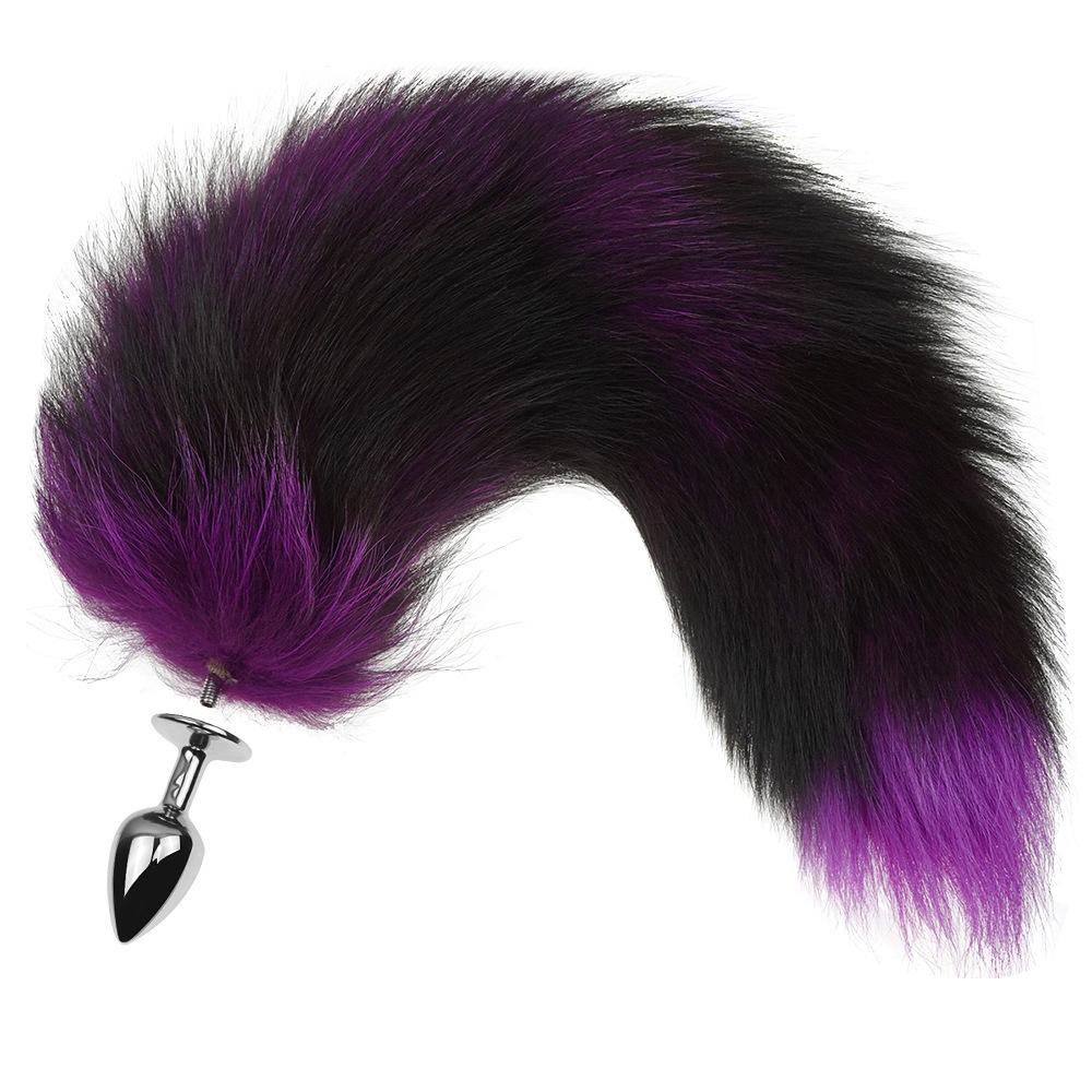 15.75'' Extra-Fluffy Fox Tail Butt Plug - Purple - image 4