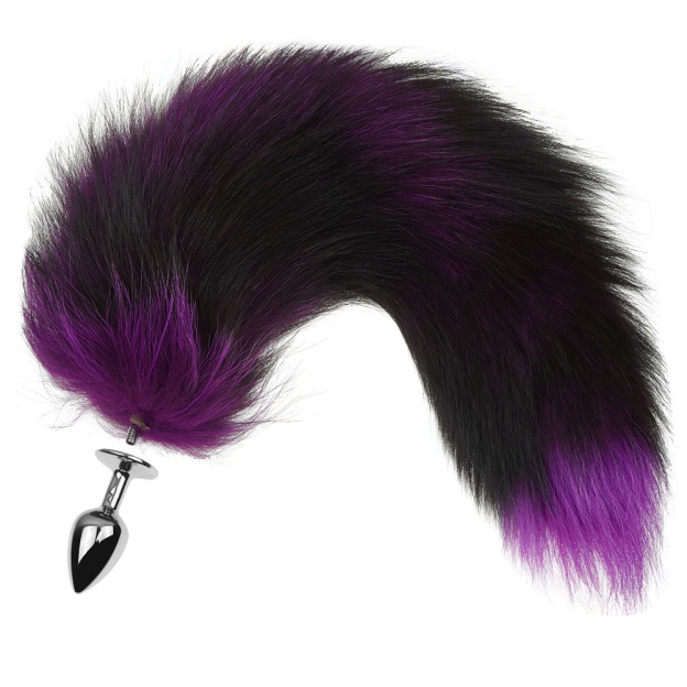15.75'' Extra-Fluffy Fox Tail Butt Plug - Purple - image 4