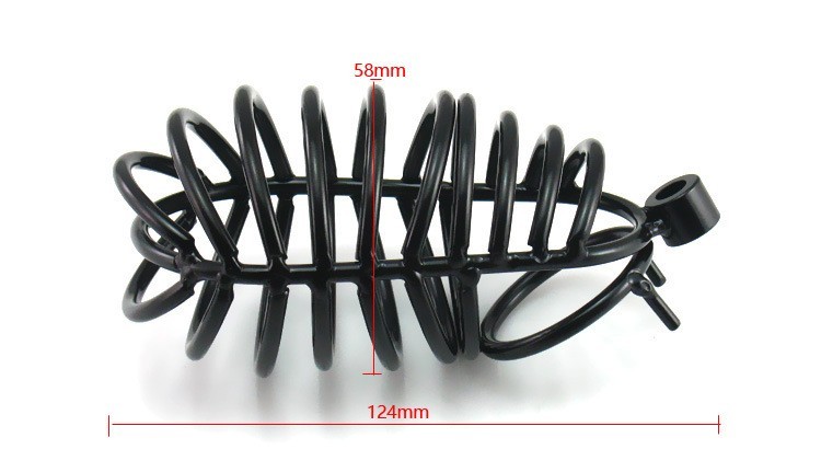 Black Stainless Steel Chastity Cage -WeLovePlugs