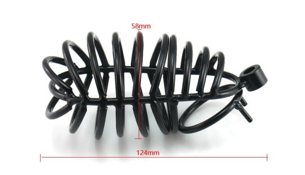 Black Stainless Steel Chastity Cage -WeLovePlugs
