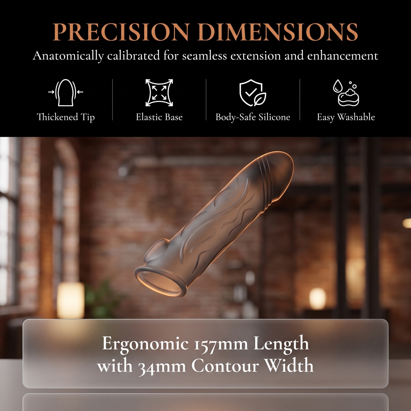 Flexible Ribbed Silicone Penis Sleeve - image 9