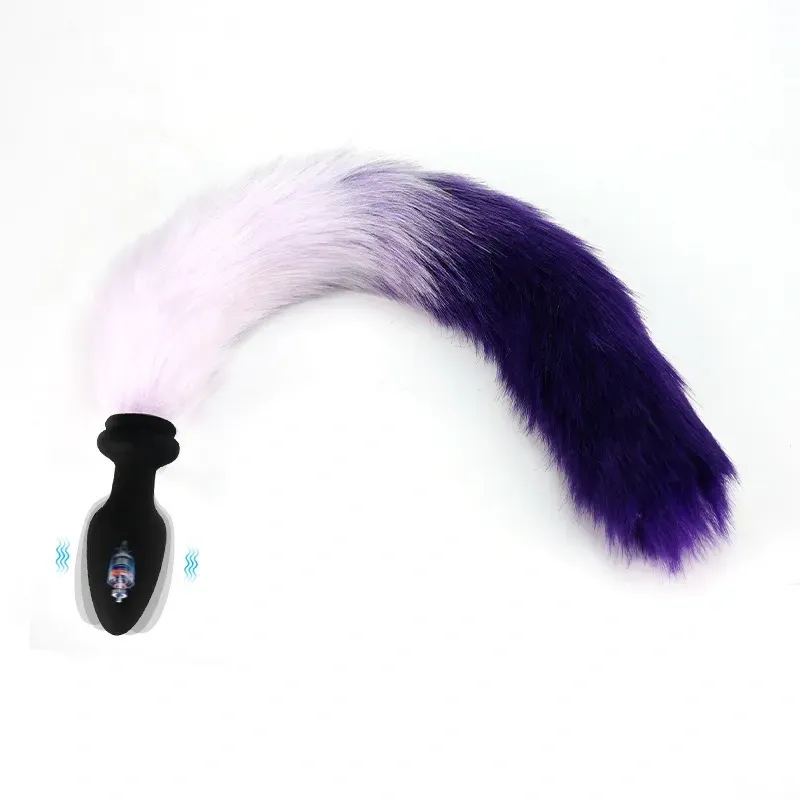 Multicolor Fox Tail Light Up Butt Plug with Remote
