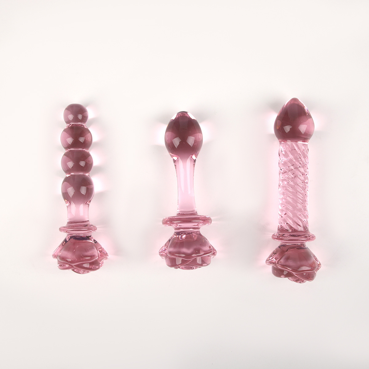 Pink Rose Glass Dildo - image 3