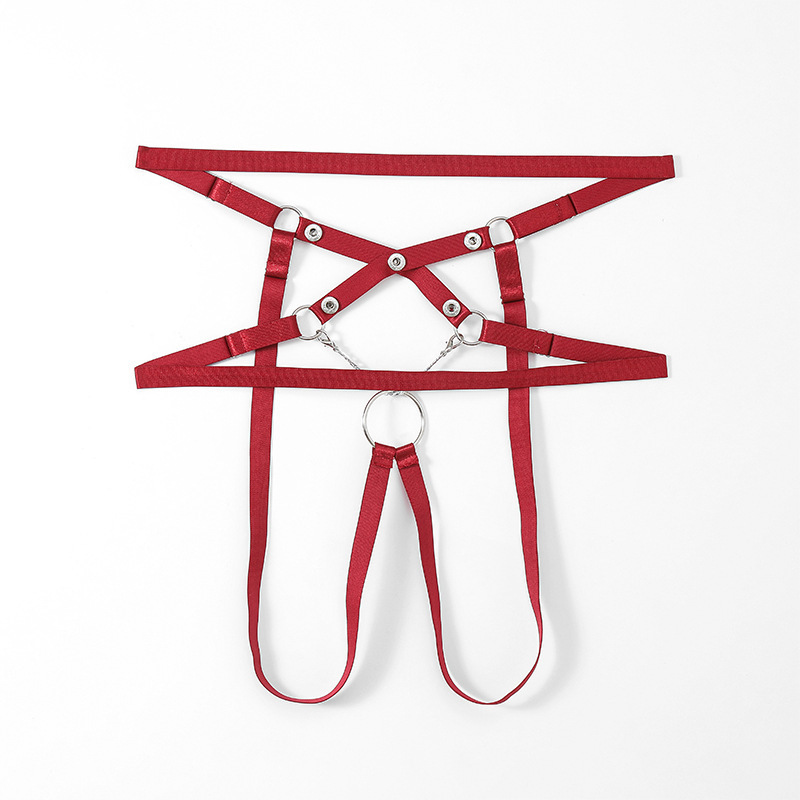 Men's Strappy G-String Butt Lift Thong with Cock Ring