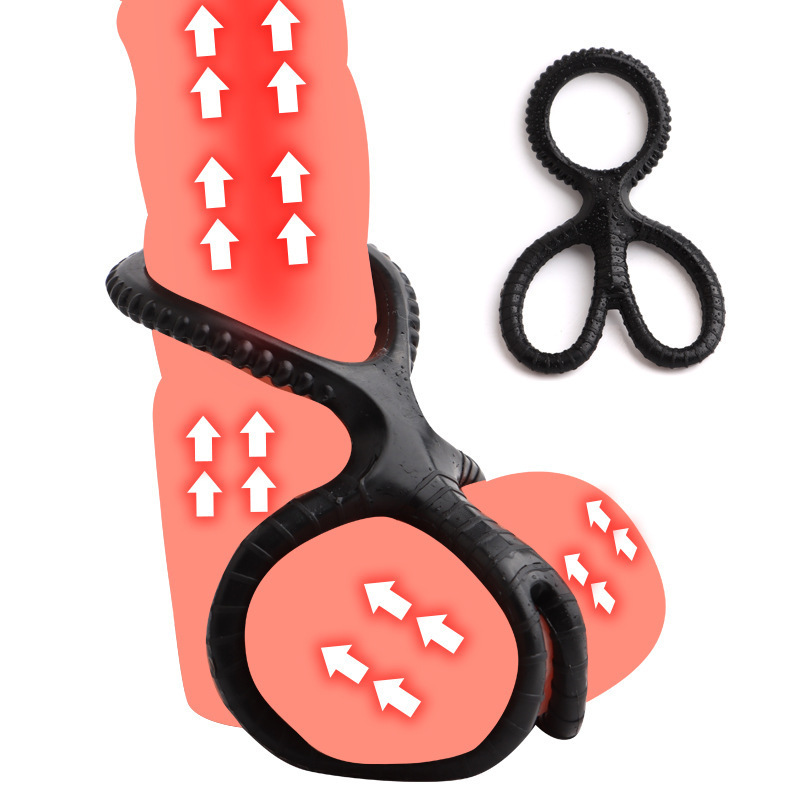 Cock Ring Silicone Scissor Triple Ring Waterproof High Elasticity