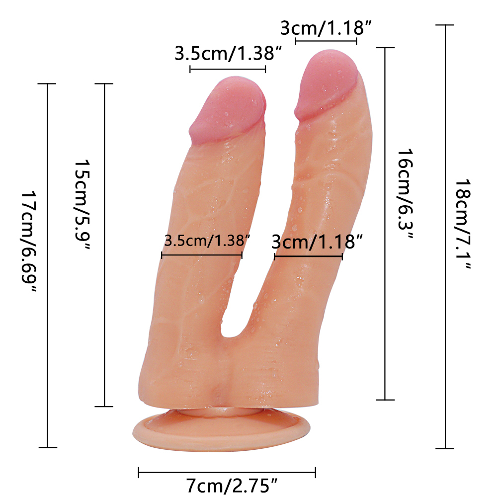 Realistic Suction Cup Double End Strap On Dildo – Wearable & Hands-Free