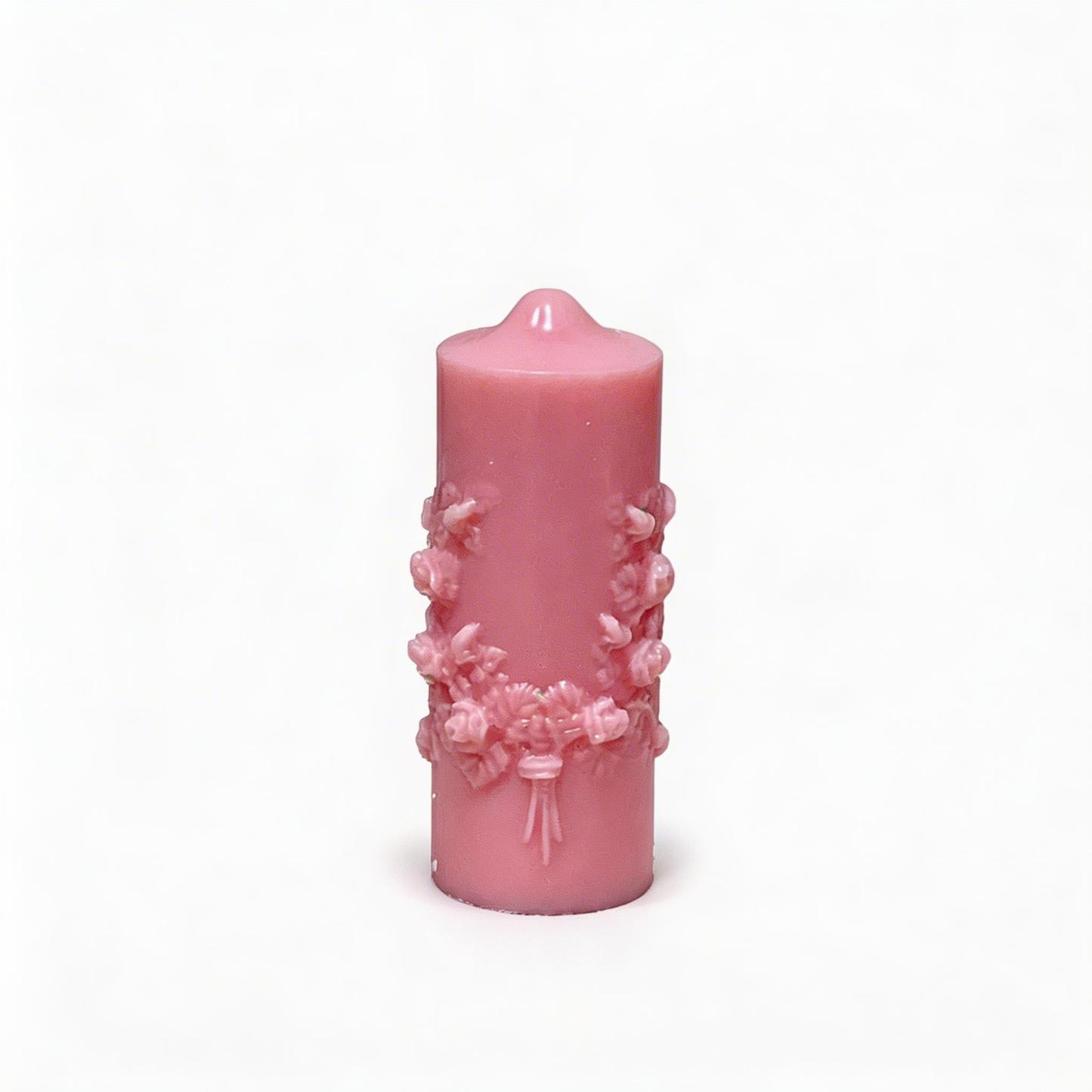 Lily Of The Valley Scented Pillar Candle - Pink - image 1
