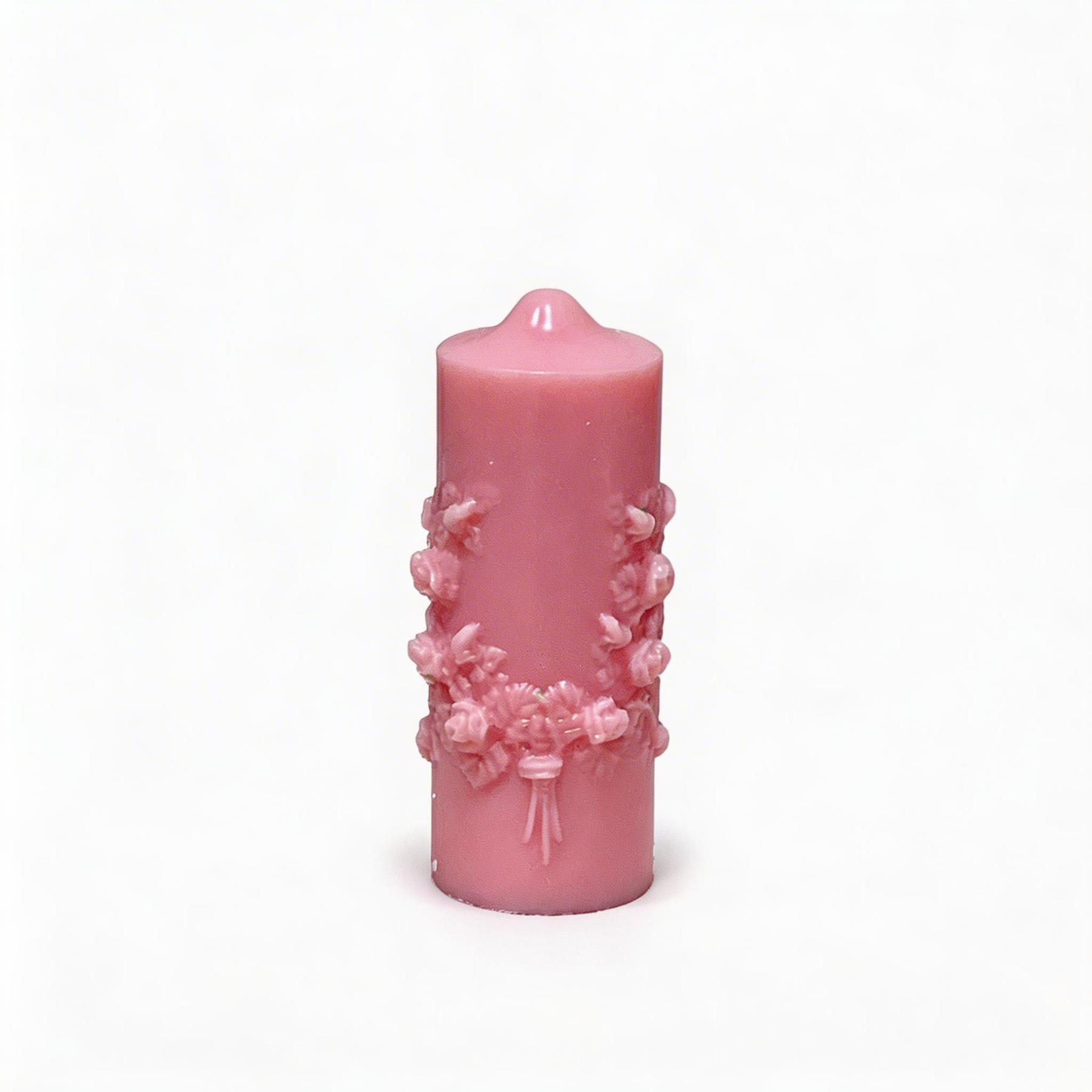 Lily Of The Valley Scented Pillar Candle - Pink - image 1