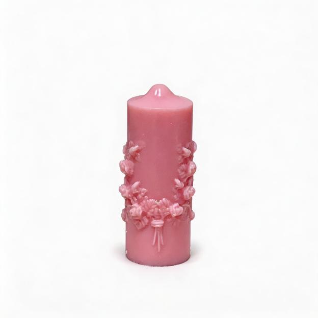 Lily Of The Valley Scented Pillar Candle - Pink - image 1