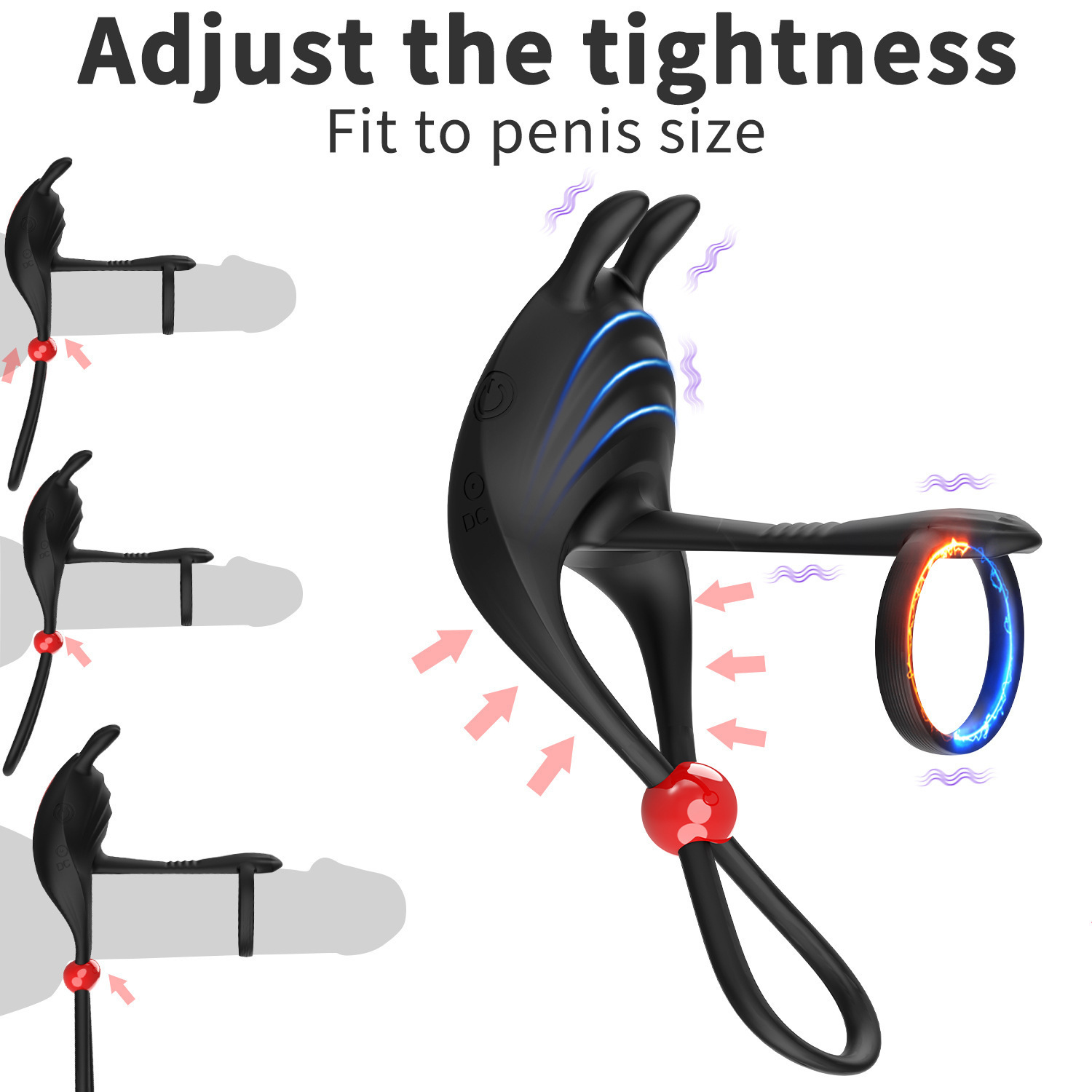 Double Vibration Adjustable Couples Ring With Remote Control - image 3