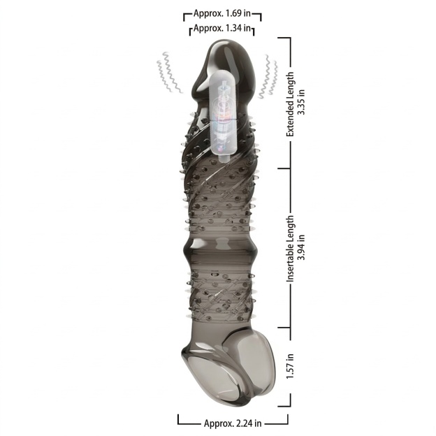 Stretchy Vibrating Spike Sleeve - image 4