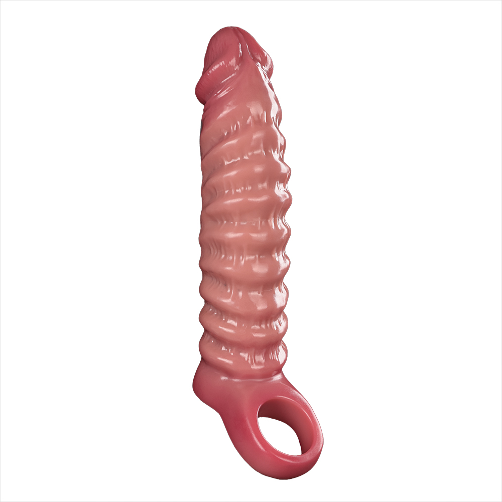 Textured Realistic Penis Sleeve - 7.7'' - image 1