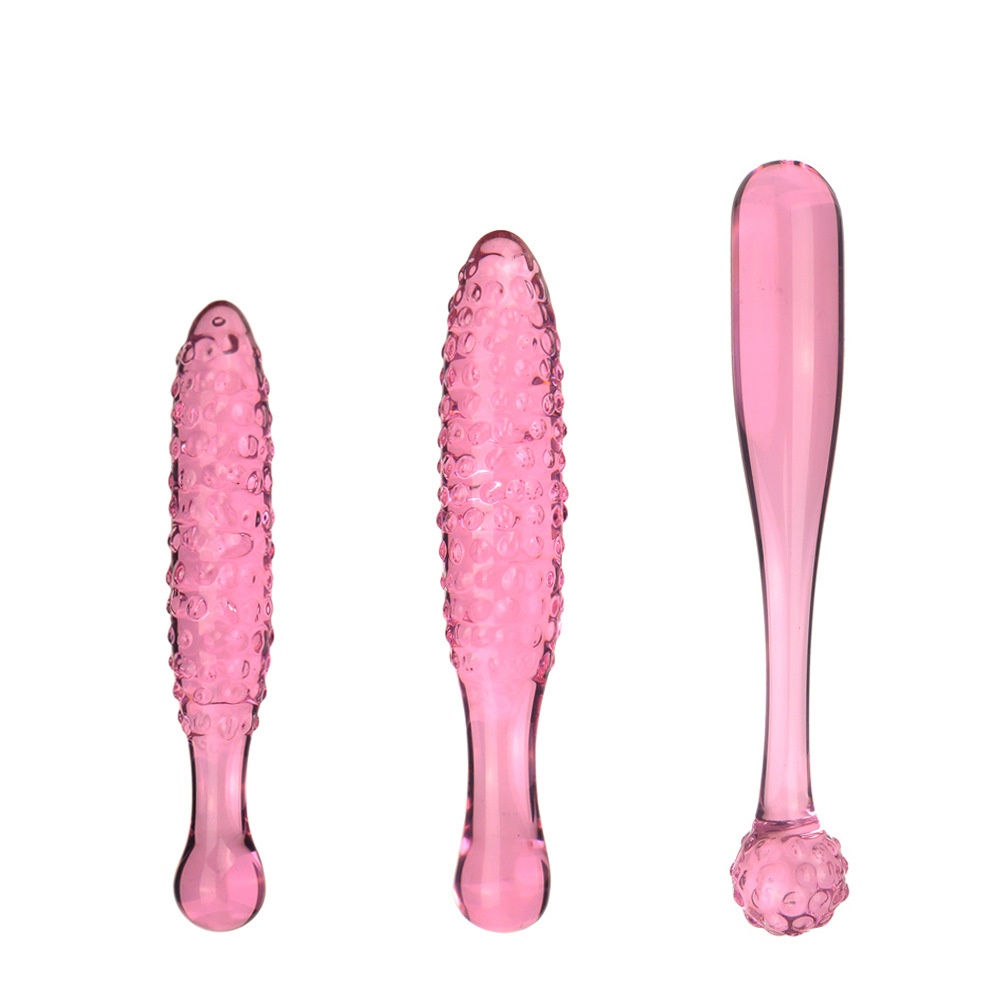 Cucumber Shaped Glass Butt Plug Beaded Dildo