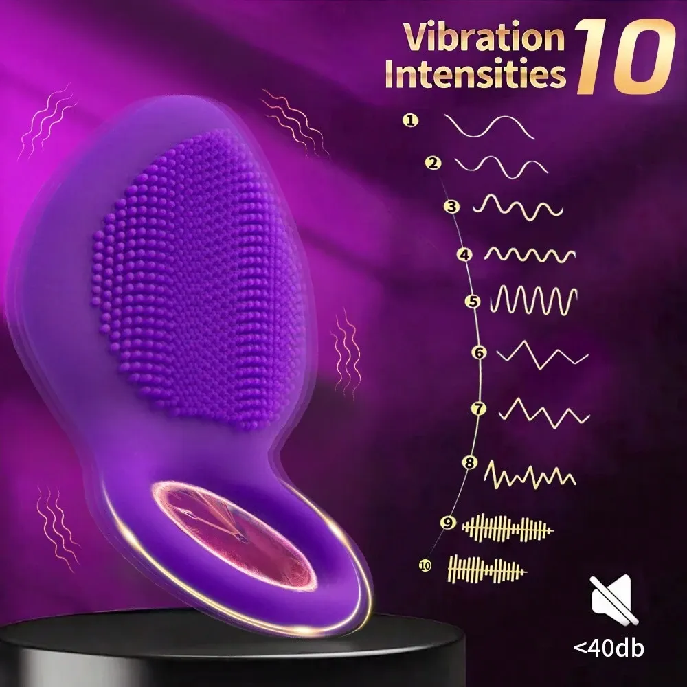 10-Speed Vibrating Cock Ring - Rechargeable Stretchy Silicone Ring for Couples-WeLovePlugs
