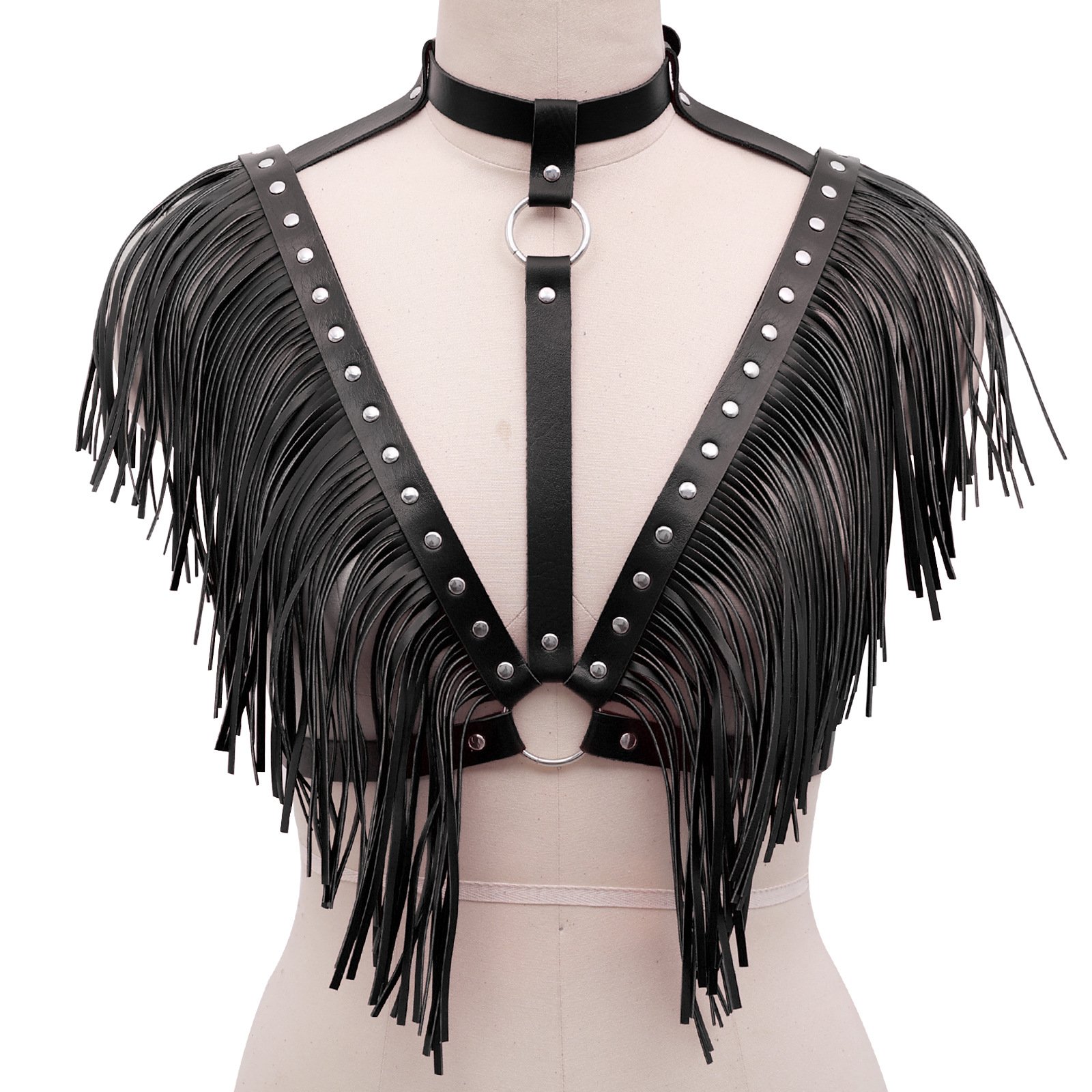FlexLuxe Adjustable Lingerie Harness Tassel Cape-WeLovePlugs