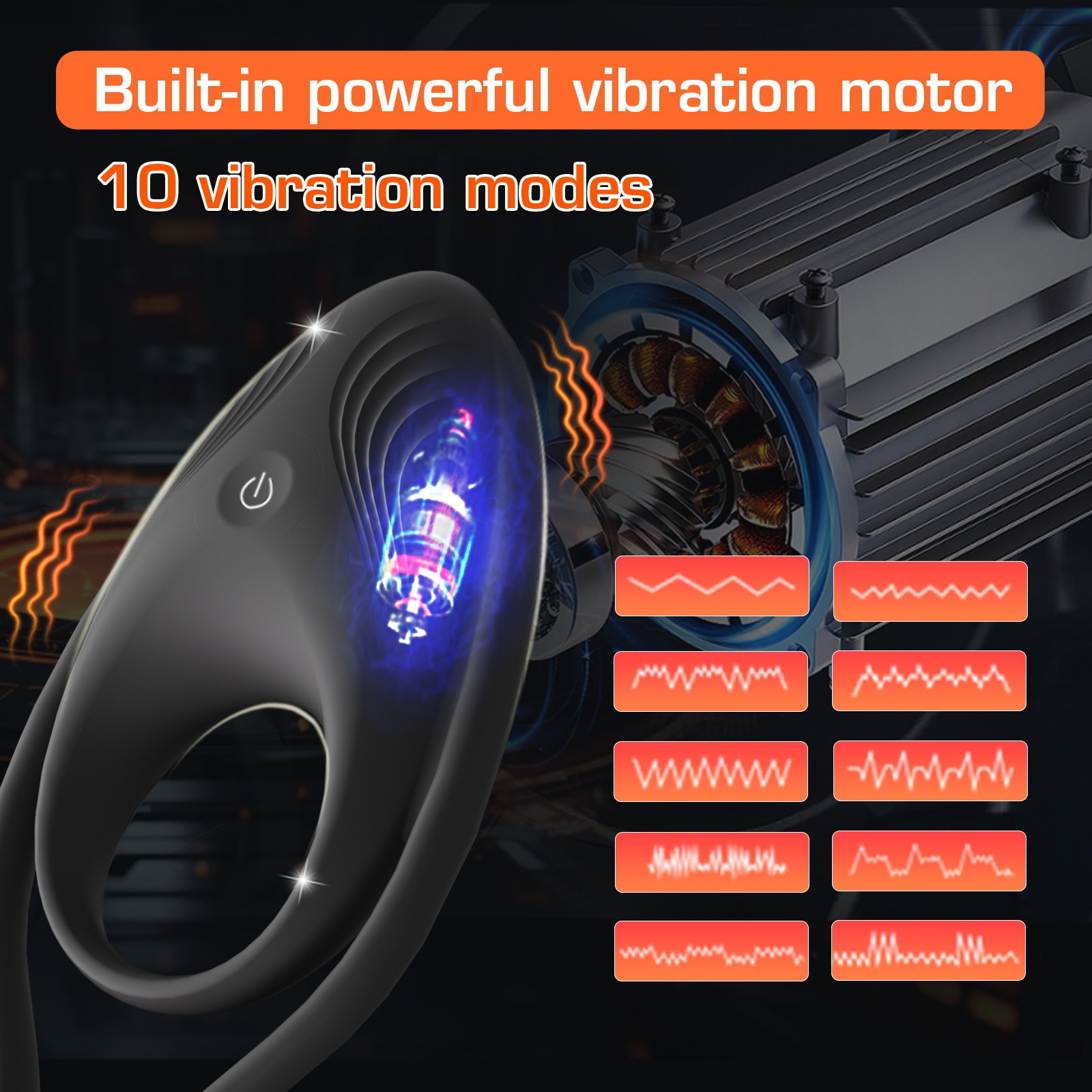 LockJoy 10-Mode Adjustable Vibrating Ring