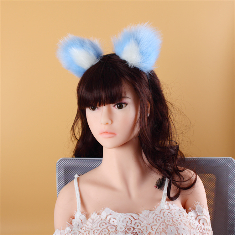 Cute Soft Cat Ears Headbands with 40cm Tail  Erotic Cosplay Accessories - image 1