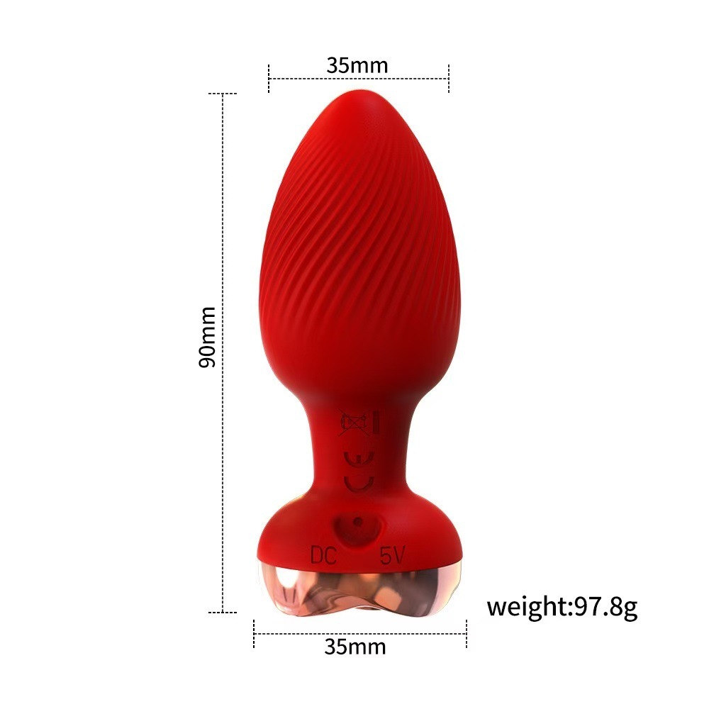 Rose Style Sex Toy Anal Plug Vibrator With Remote Wireless Control