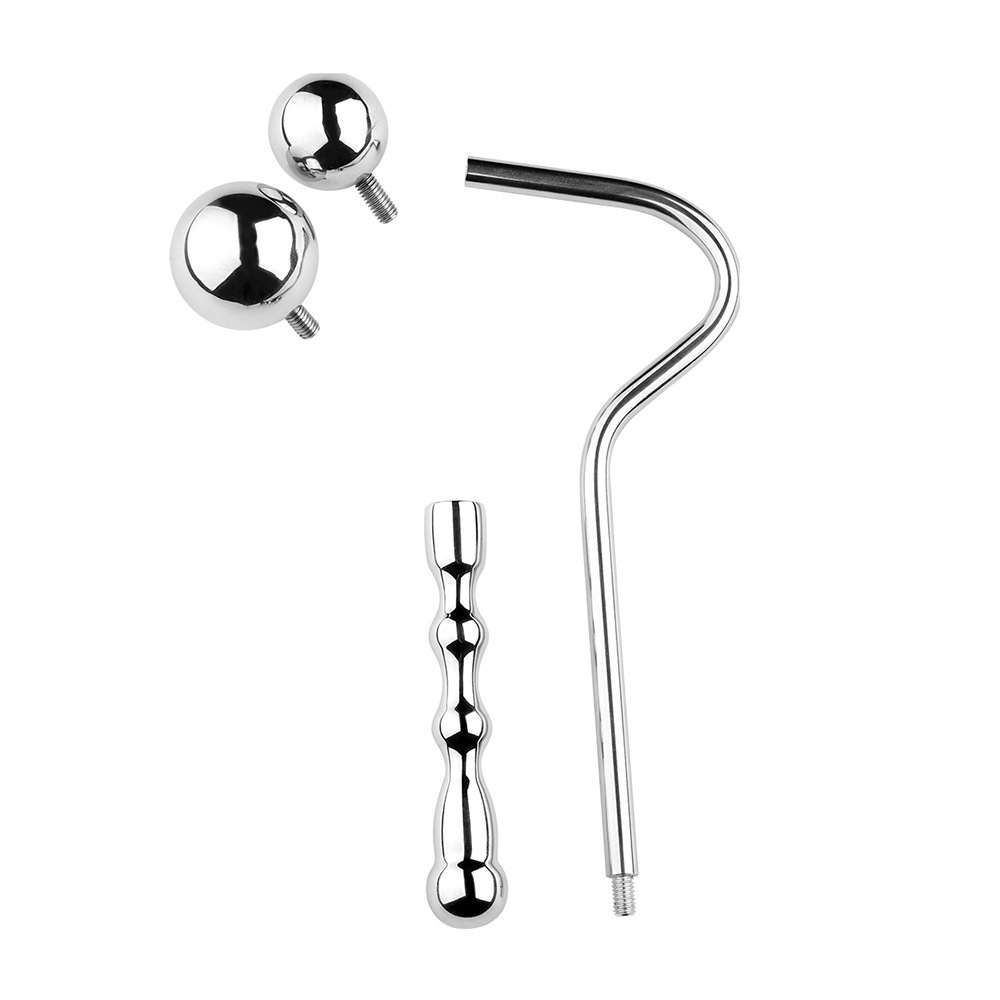 Anal Butt Plug Stainless Steel Double Ball Anal Hook-WeLovePlugs