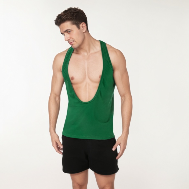 Man Deep V-neck Sexy Sleeveless Tops - image 5
