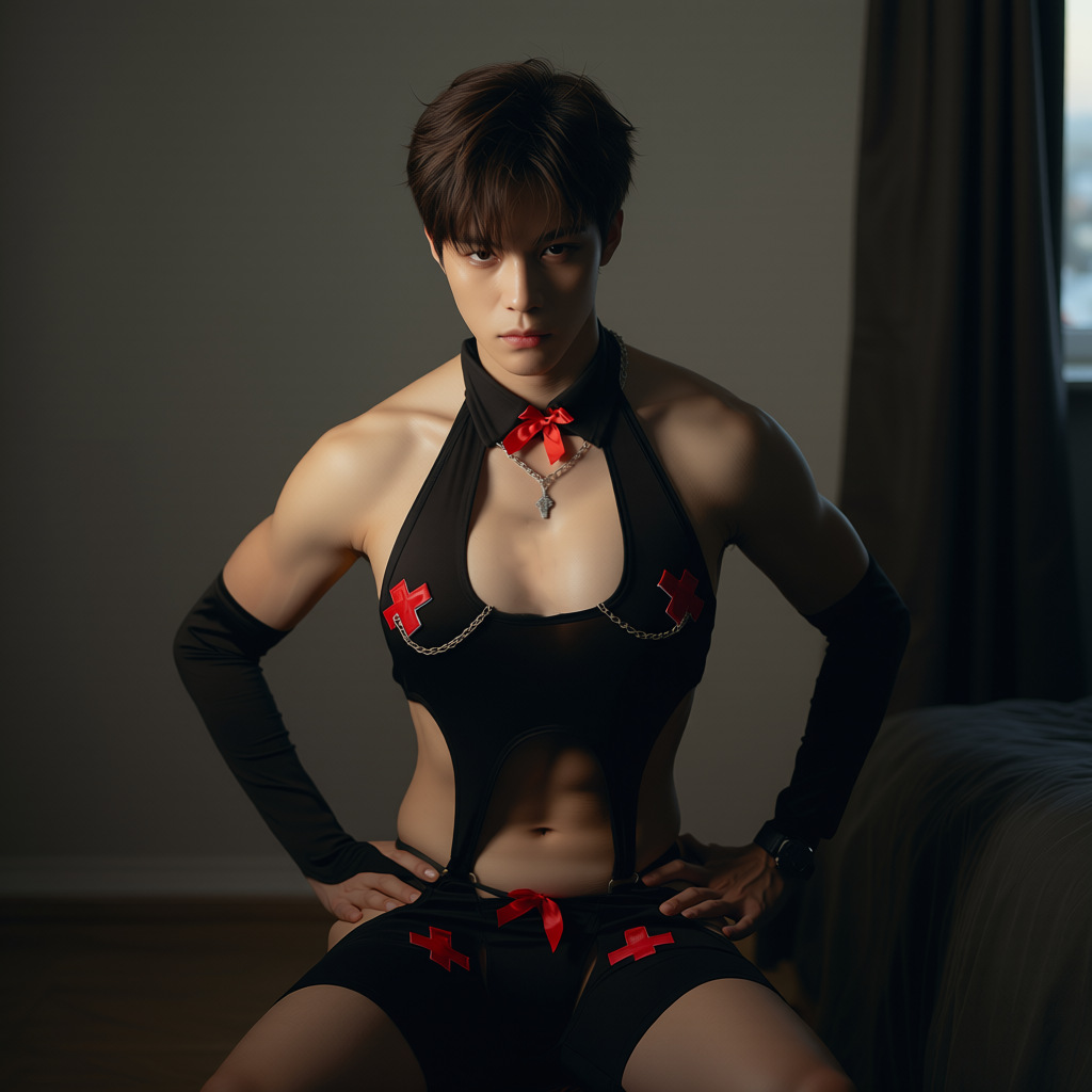 Tempting Cutout Bodysuit with Thong & Arm Sleeves - image 4
