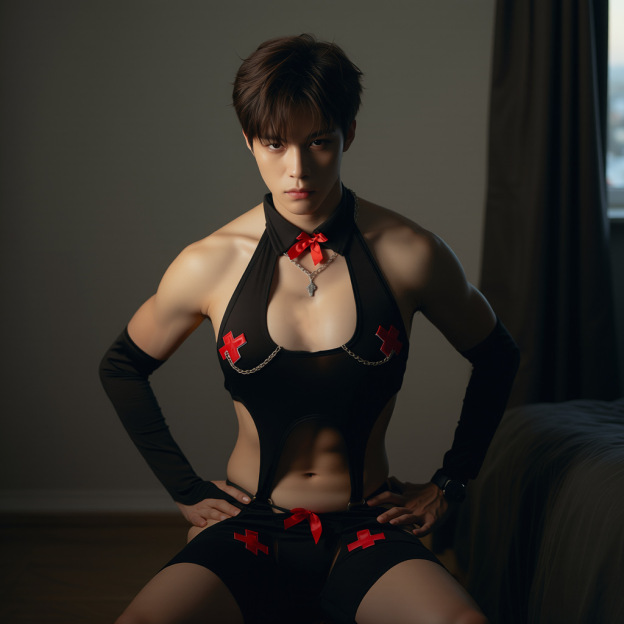 Tempting Cutout Bodysuit with Thong & Arm Sleeves - image 4