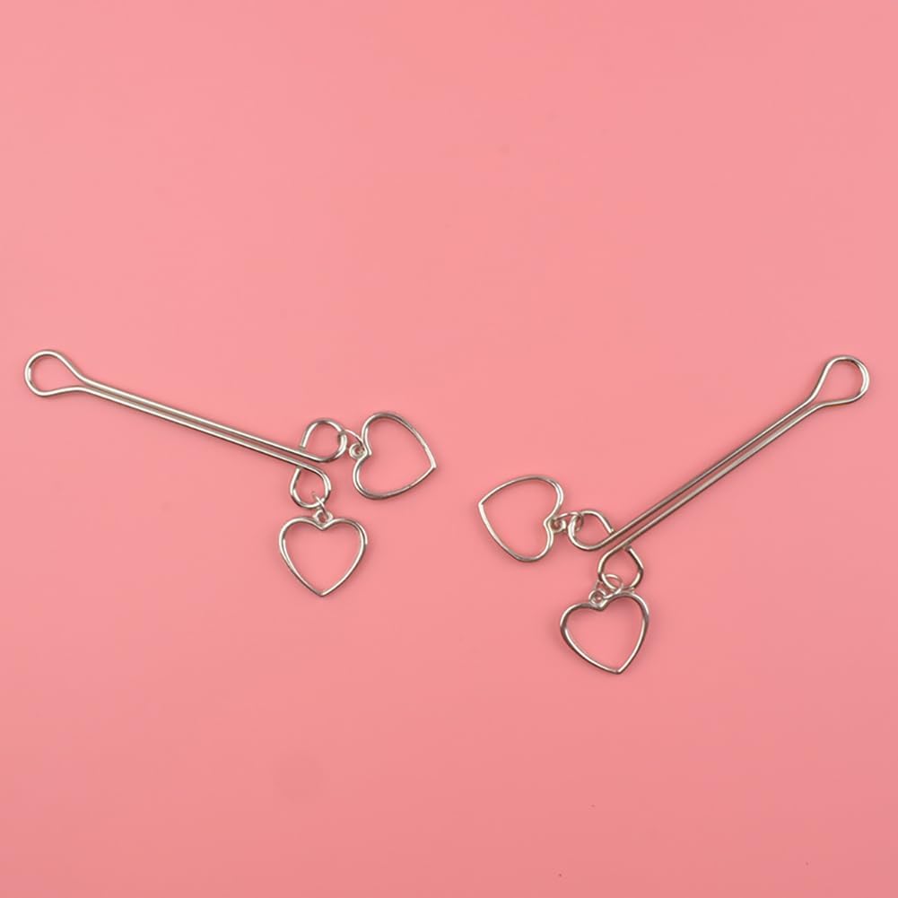 Silver Heart Nipple Clip Ring 