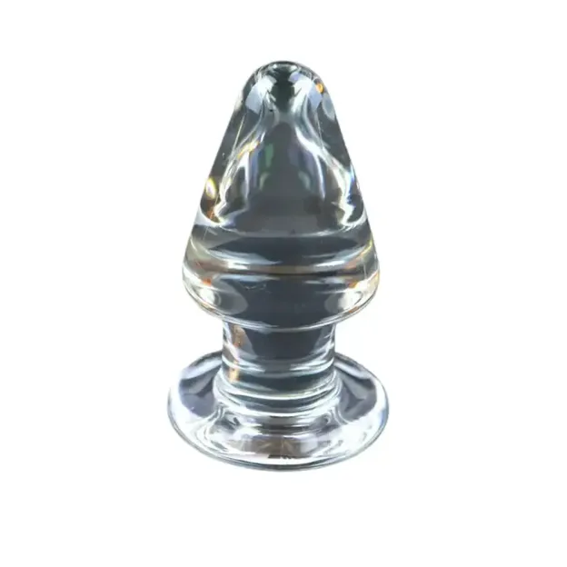 Smooth Glass Anal Plug - Clear - image 2