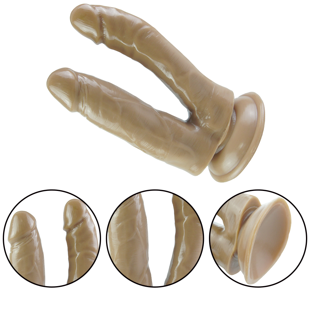 Realistic Suction Cup Double End Strap On Dildo – Wearable & Hands-Free