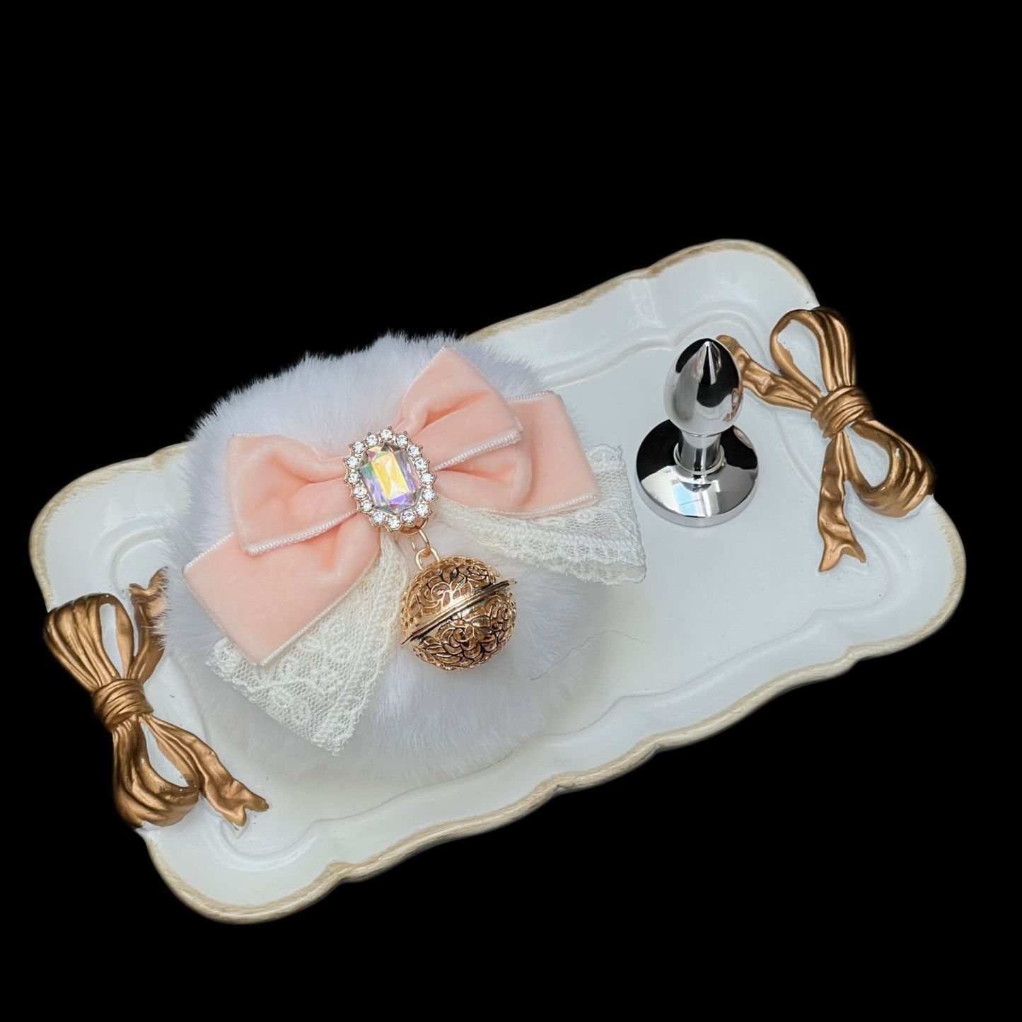 Luxury Bunny Tail Plug Set – 10 cm Plush Tail with Detachable Bow Bell - image 4