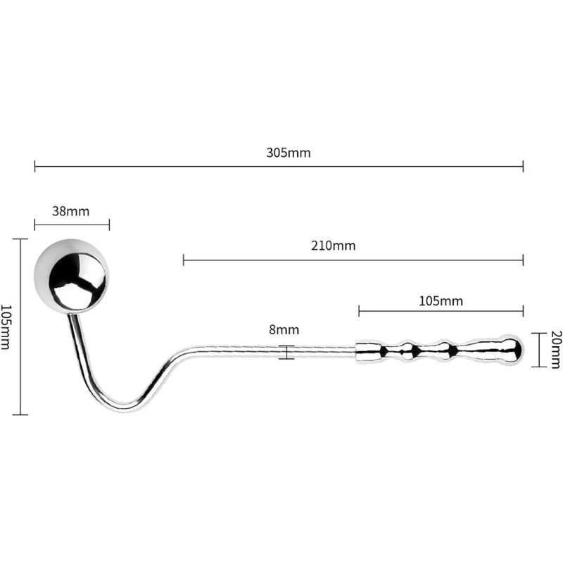 Anal Butt Plug Stainless Steel Double Ball Anal Hook-WeLovePlugs