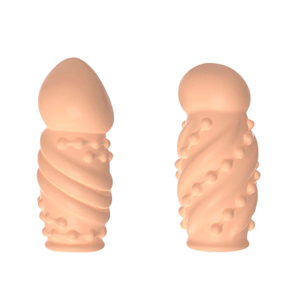 Condoms Dick Sleeve Delay Ejaculation 2PCS Glans Cover Reusable Cock Ring -WeLovePlugs