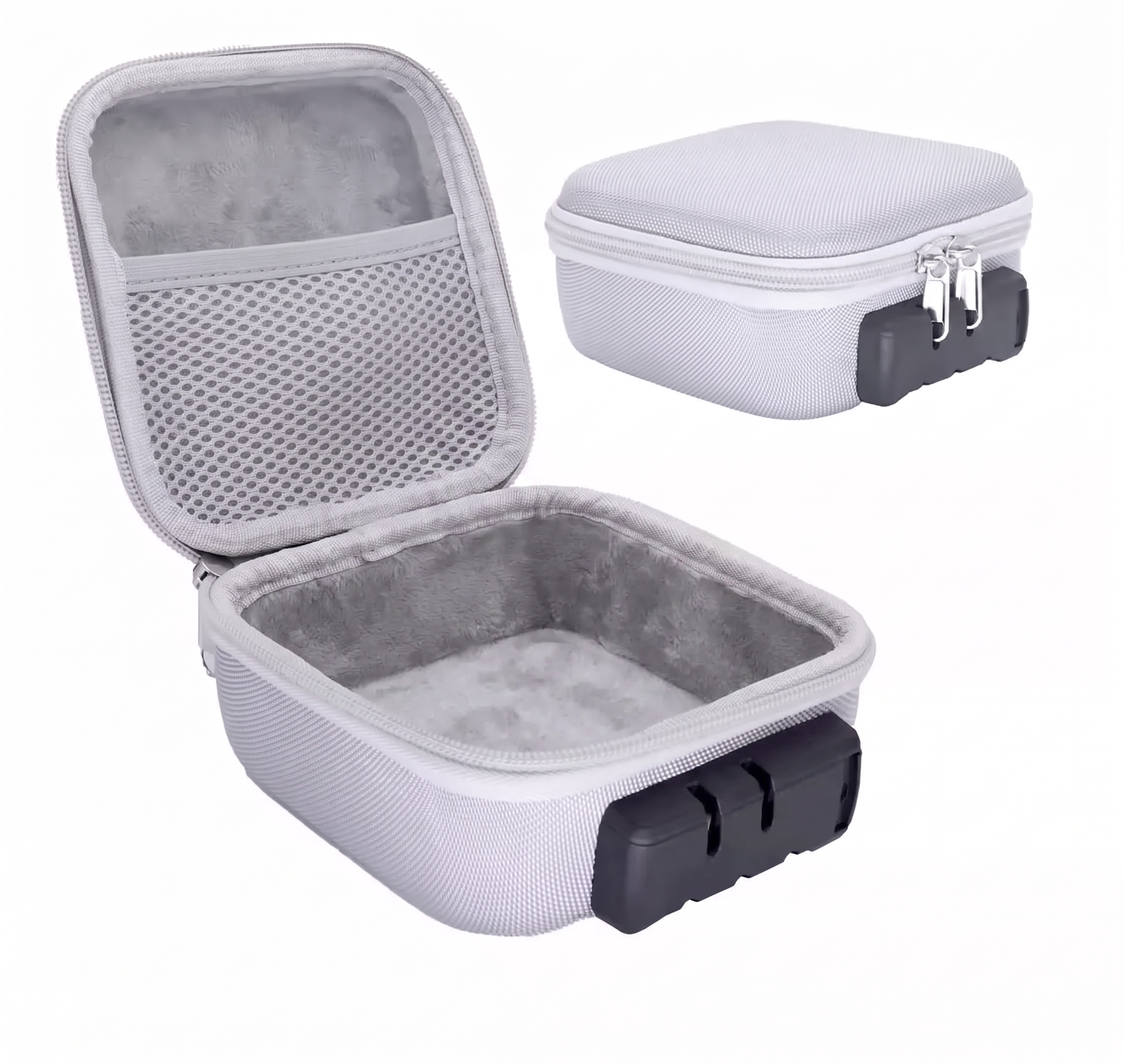 1pc Locking Storage Box - Light Gray - image 1