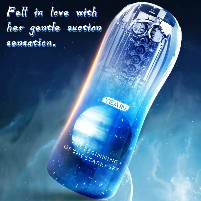 Male Masturbator Cup Soft Silicone Massager for Men Toys-Blue With Vibrations-WeLovePlugs