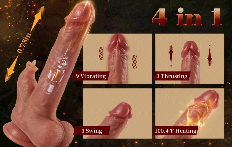 9 Vibrating Tongue Licking Heating Realistic Dildo-WeLovePlugs