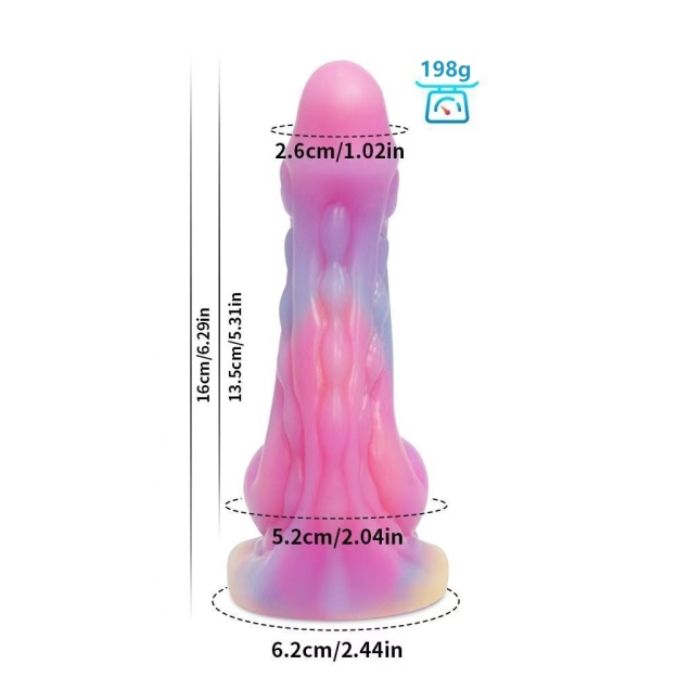 6.29'' Anal Glow In The Dark Dildo with Suction Cup - Multicolor - image 1