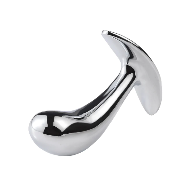 Curved Gunmetal Butt Plug - Random Color Delivery