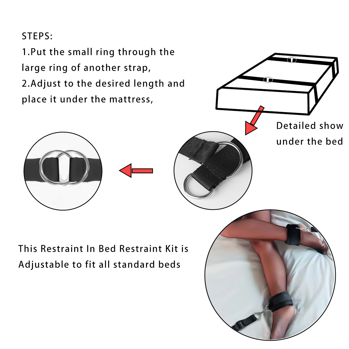 Bedroom Bondage Restraints Bdsm Kit Sex Toy - image 3