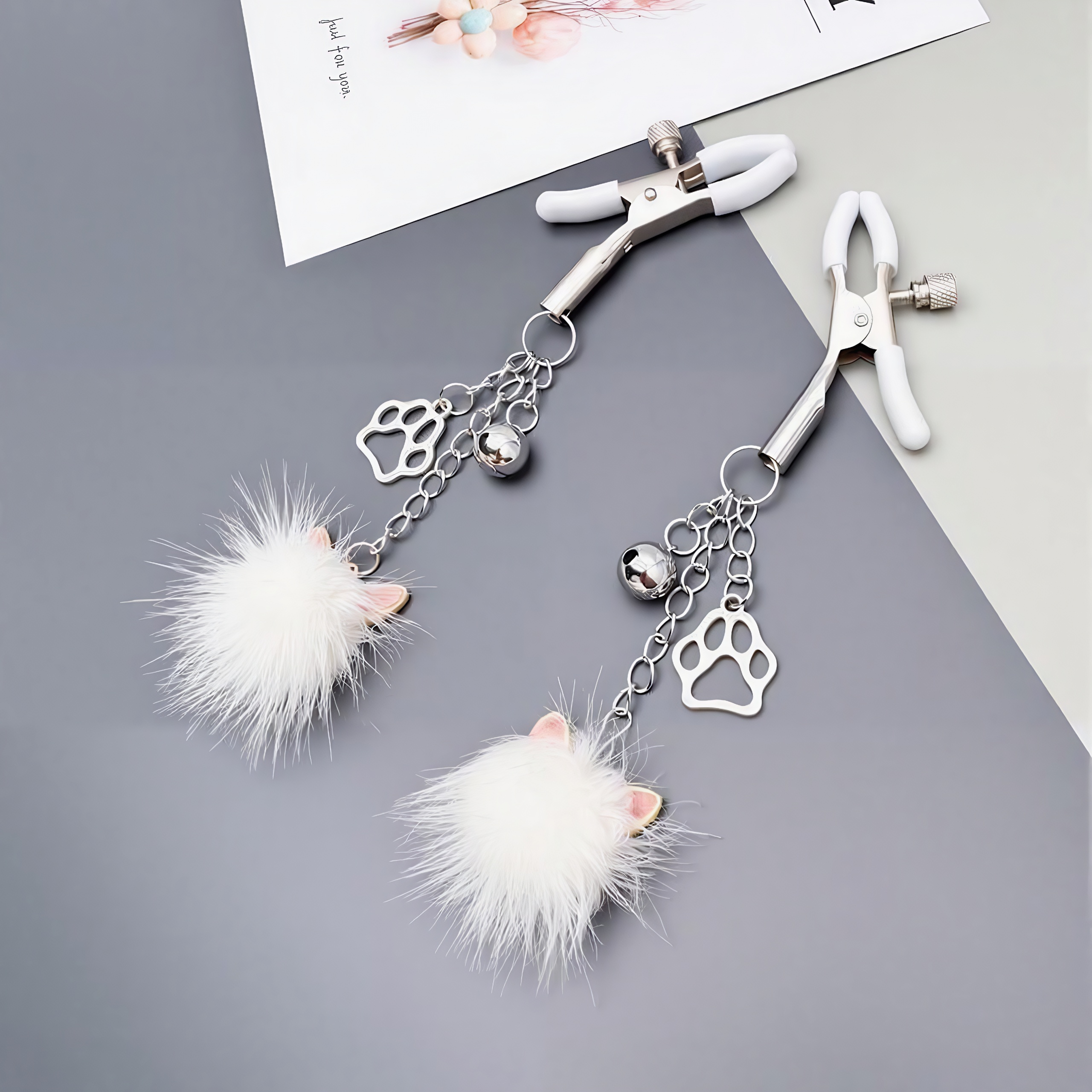 Fluffy Cat Bell Nipple Clamps - C - image 5